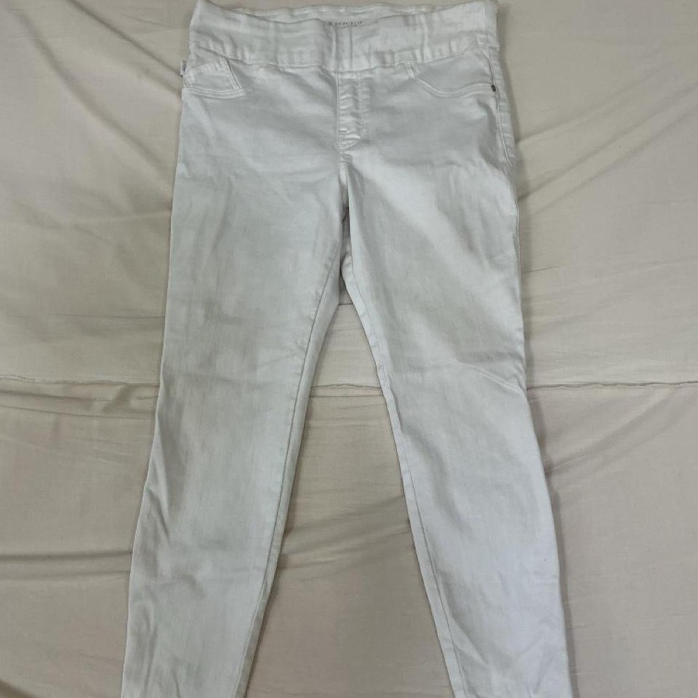 Rock & Republic Denim Rx Fever Pull-On White Skinny Jeans – Women's Size 16